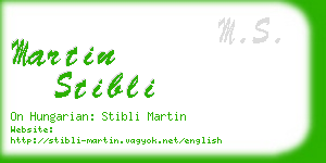 martin stibli business card